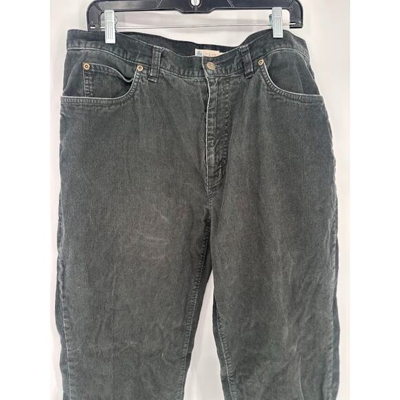 J Crew Mens Vintage Dark Gray Corduroy Pants Straight 36x32 Preppy 100% Cotton - Picture 2 of 7